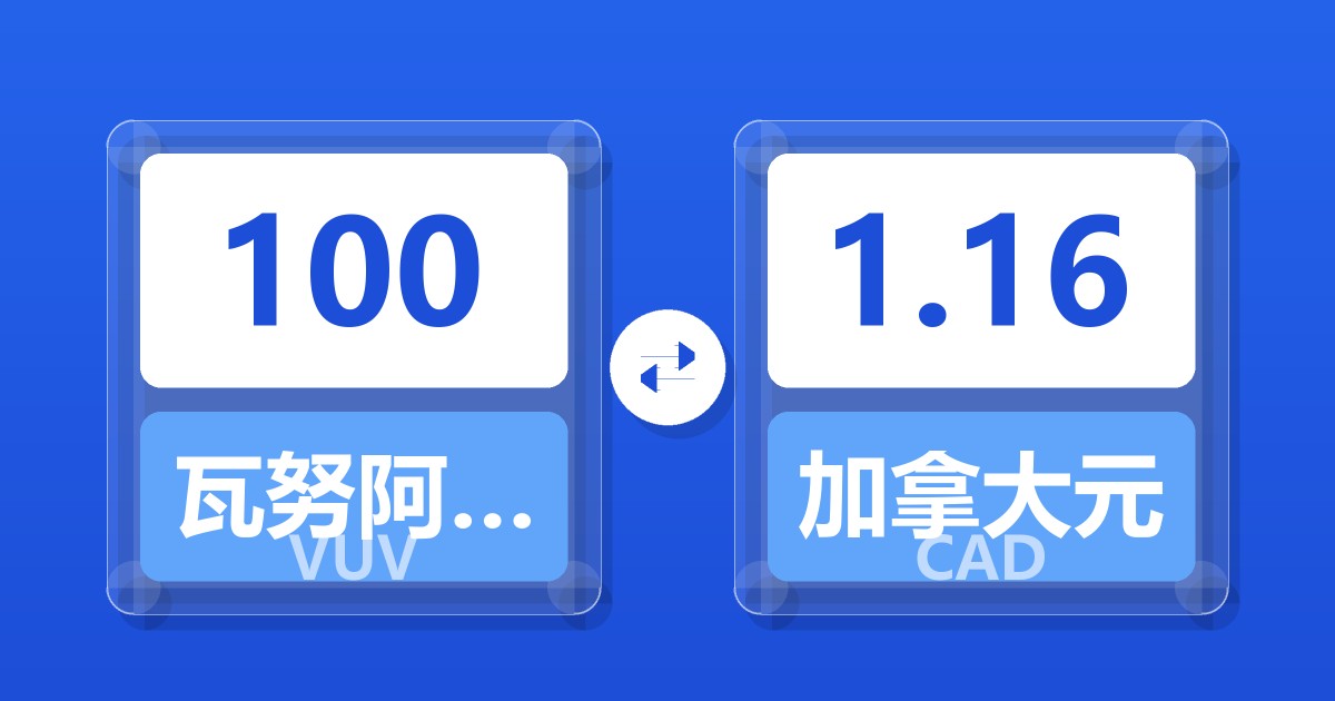 100瓦努阿图瓦图兑加拿大元