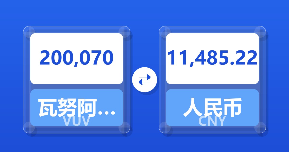 200,070瓦努阿图瓦图兑人民币