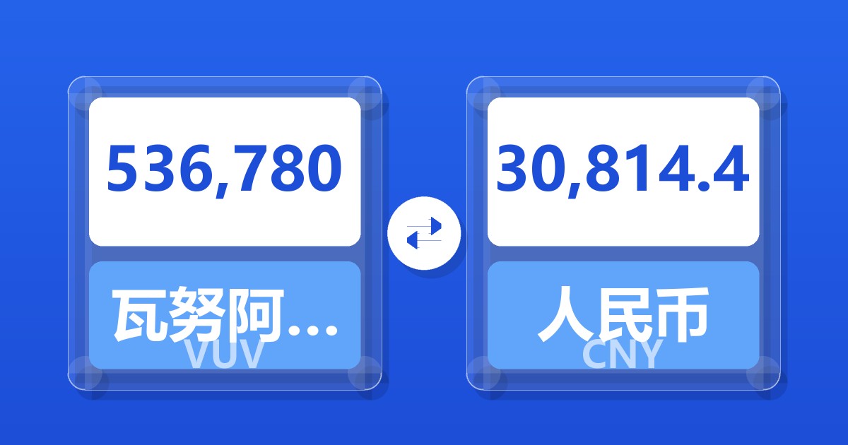 536,780瓦努阿图瓦图兑人民币