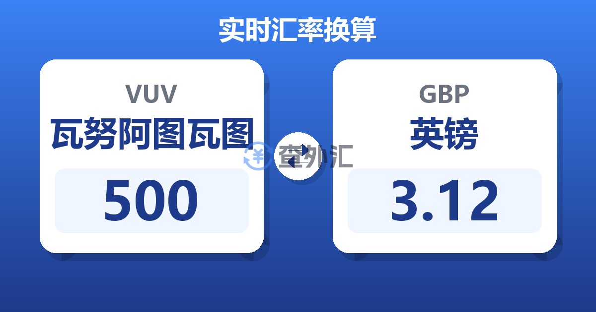 500瓦努阿图瓦图兑英镑