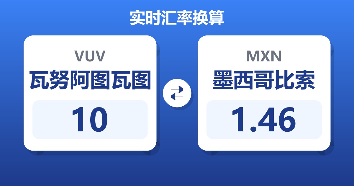 10瓦努阿图瓦图兑墨西哥比索