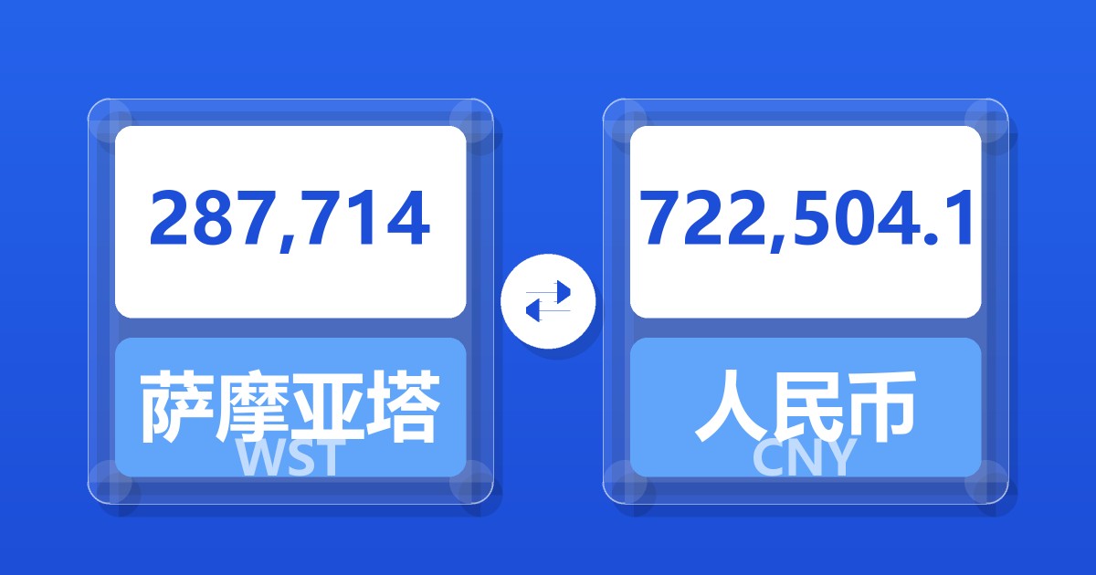 287,714萨摩亚塔拉兑人民币