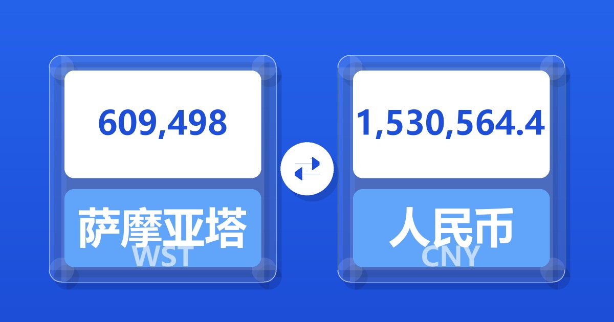 609,498萨摩亚塔拉兑人民币