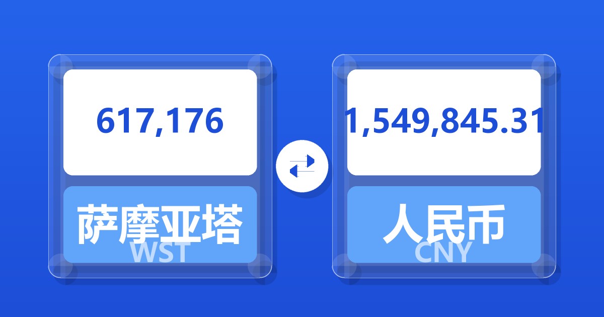 617,176萨摩亚塔拉兑人民币