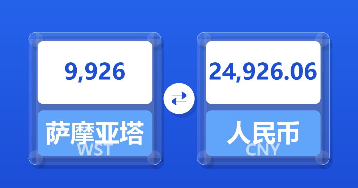 9,926萨摩亚塔拉兑人民币