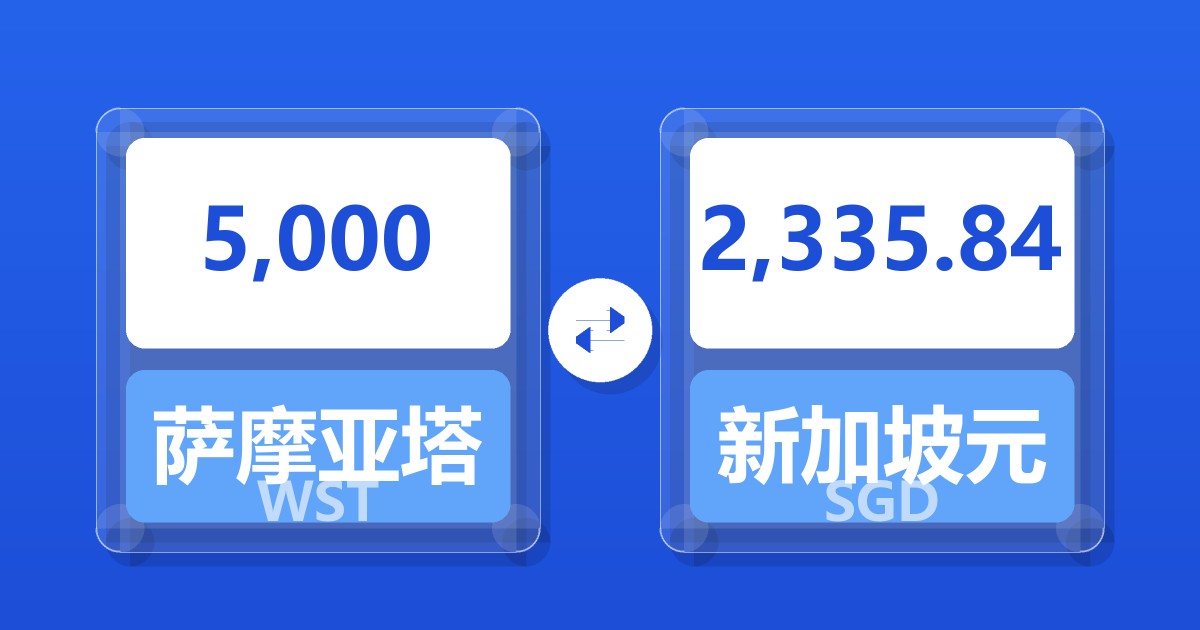 5,000萨摩亚塔拉兑新加坡元