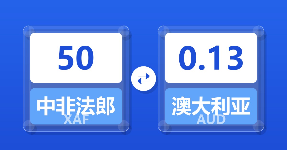 50中非法郎兑澳大利亚元