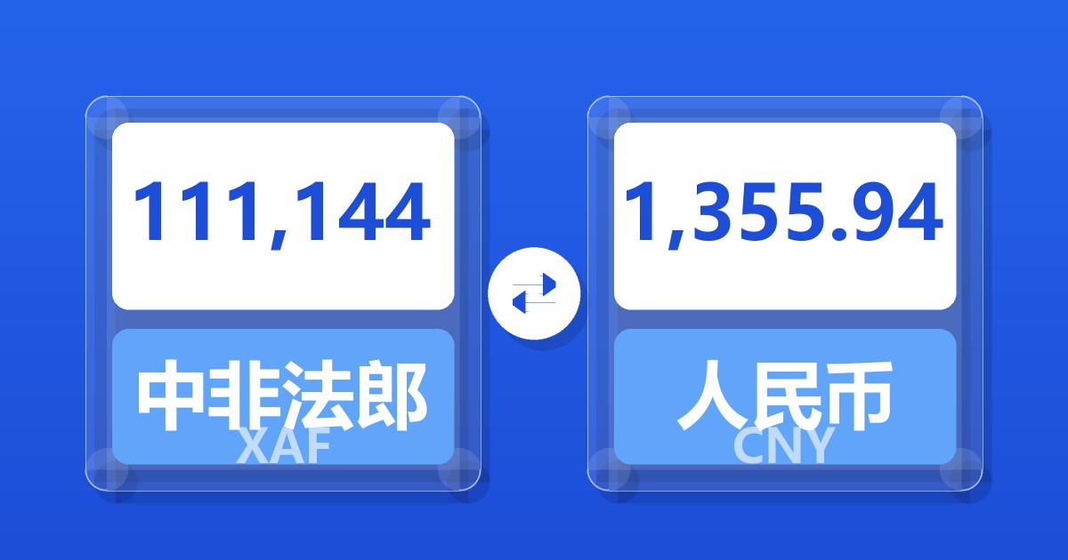 111,144中非法郎兑人民币
