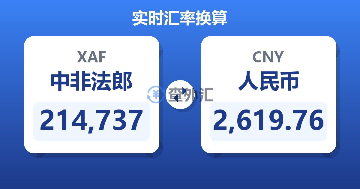 214,737中非法郎兑人民币