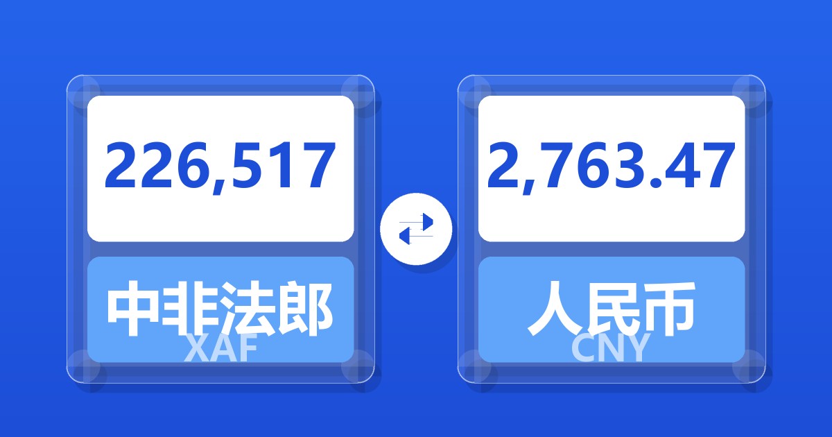 226,517中非法郎兑人民币