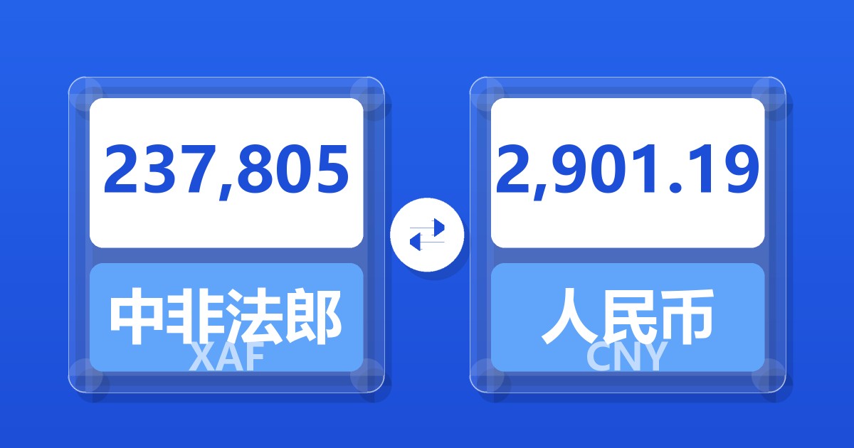 237,805中非法郎兑人民币
