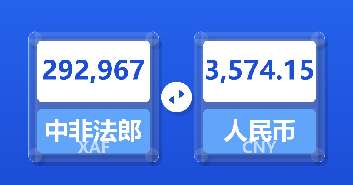 292,967中非法郎兑人民币