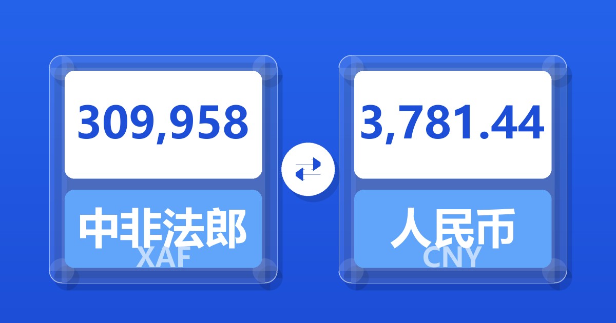 309,958中非法郎兑人民币