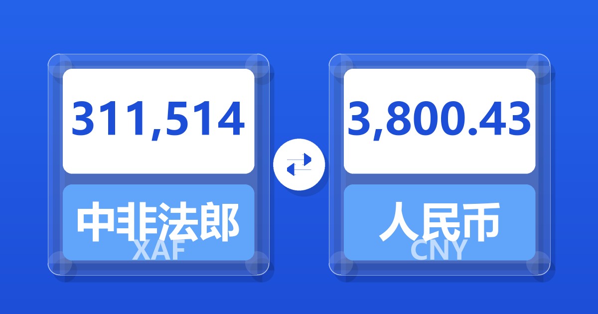 311,514中非法郎兑人民币