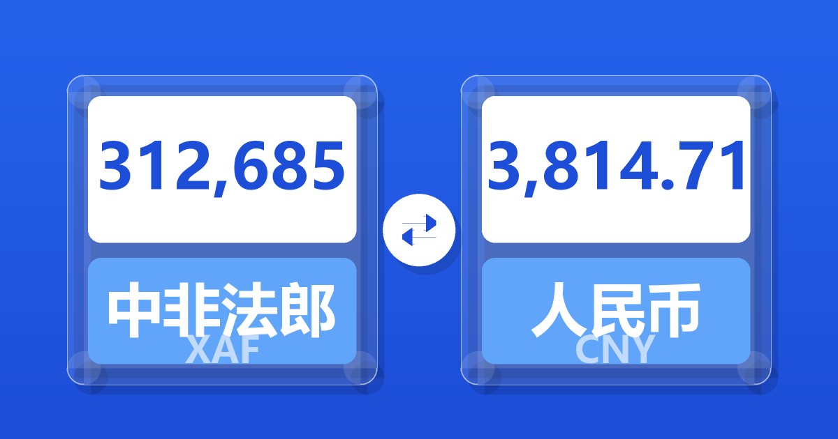 312,685中非法郎兑人民币