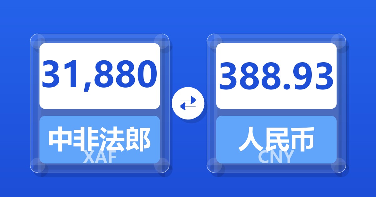 31,880中非法郎兑人民币