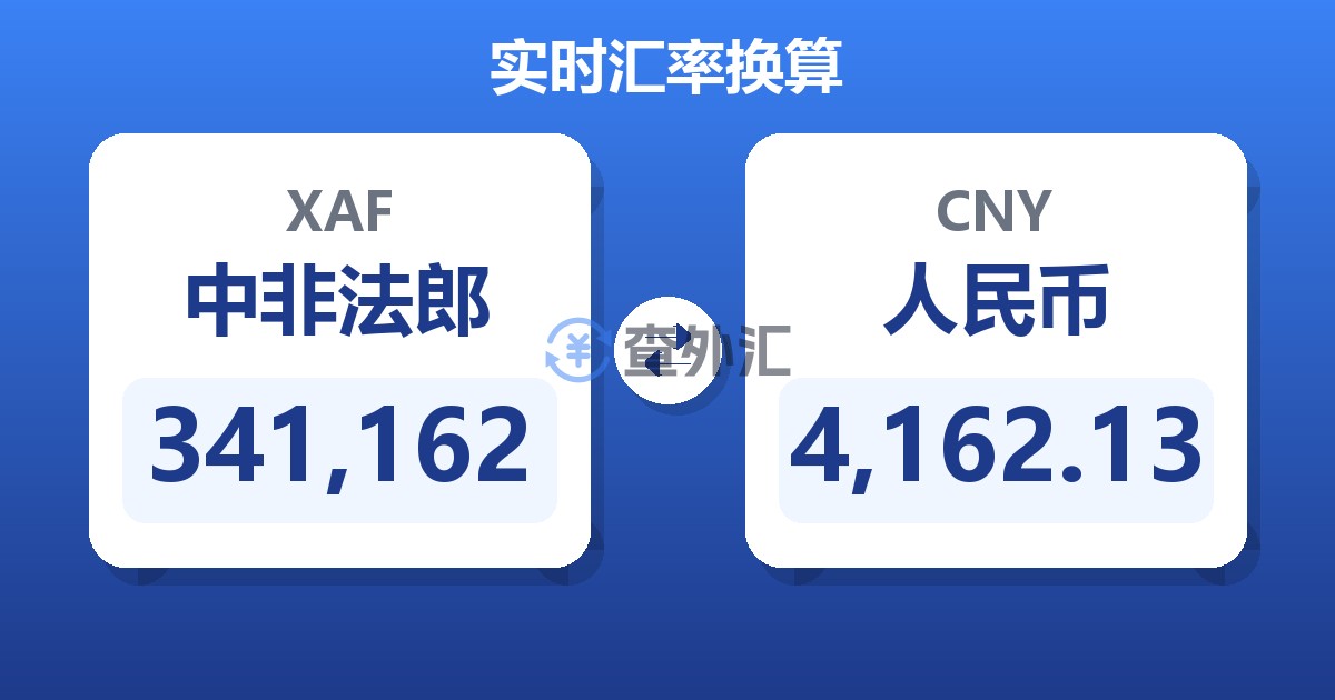 341,162中非法郎兑人民币