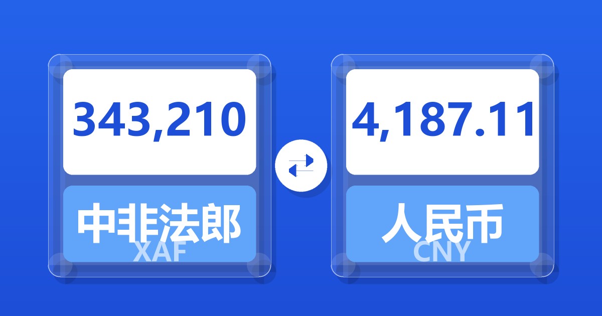 343,210中非法郎兑人民币