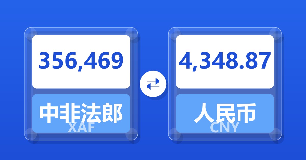 356,469中非法郎兑人民币