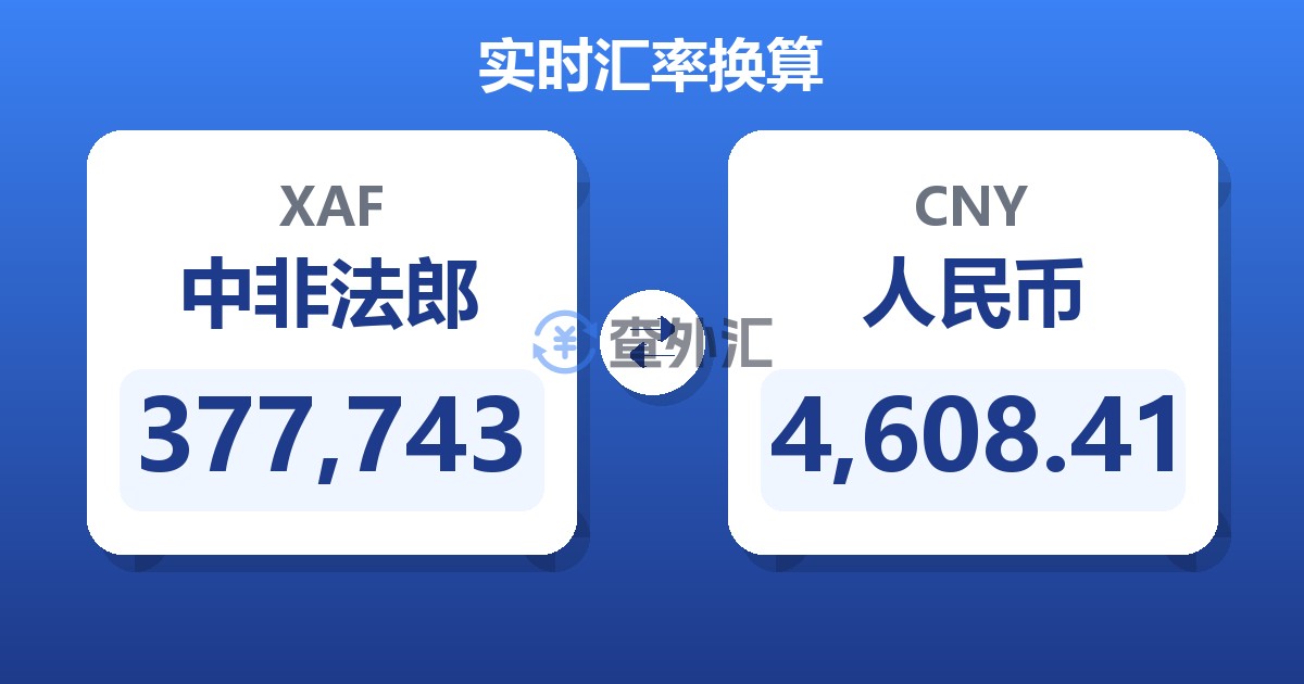 377,743中非法郎兑人民币
