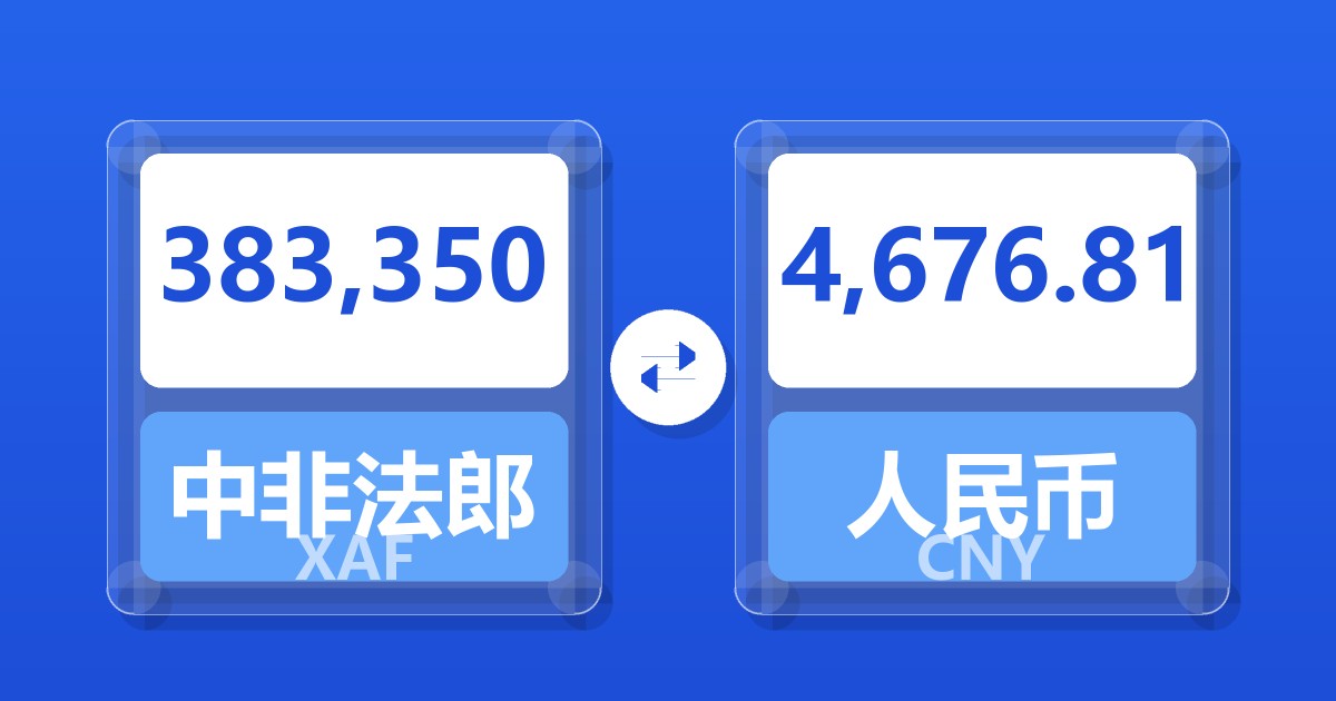 383,350中非法郎兑人民币