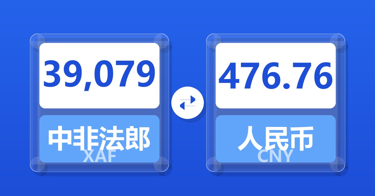 39,079中非法郎兑人民币