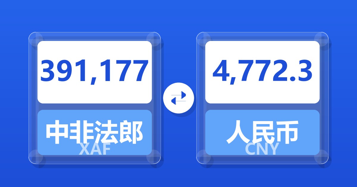 391,177中非法郎兑人民币