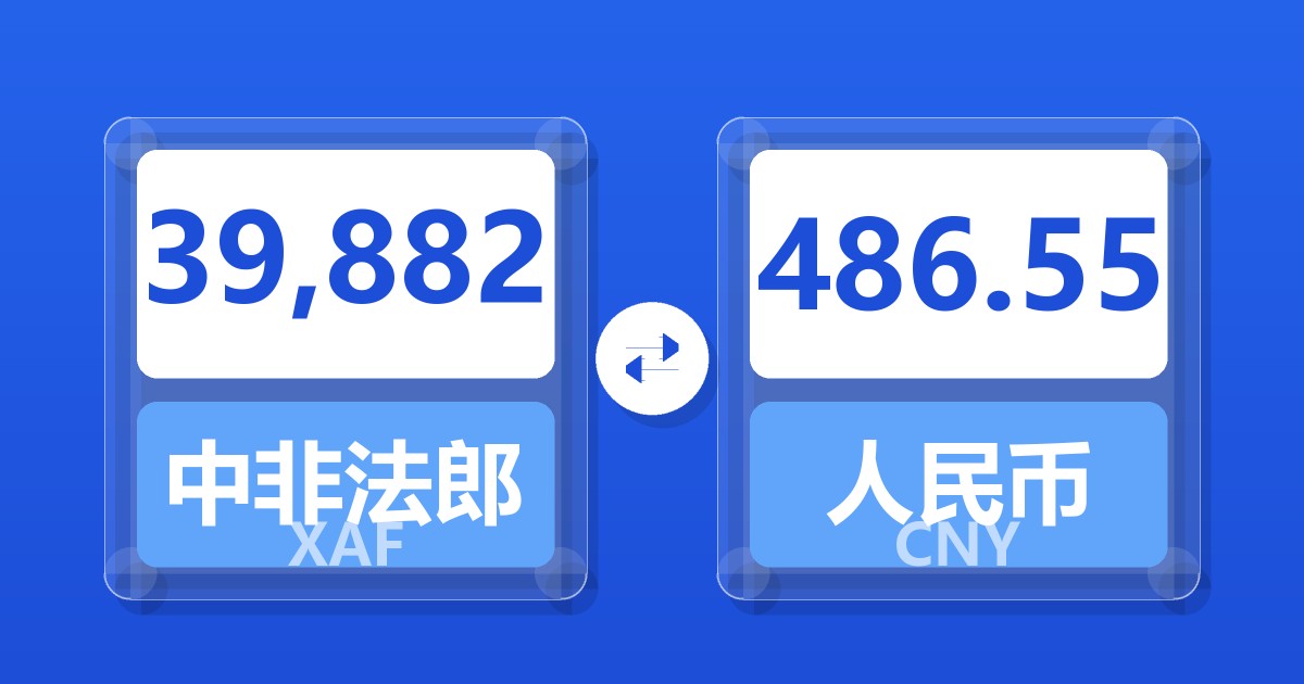 39,882中非法郎兑人民币