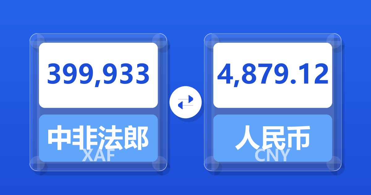 399,933中非法郎兑人民币