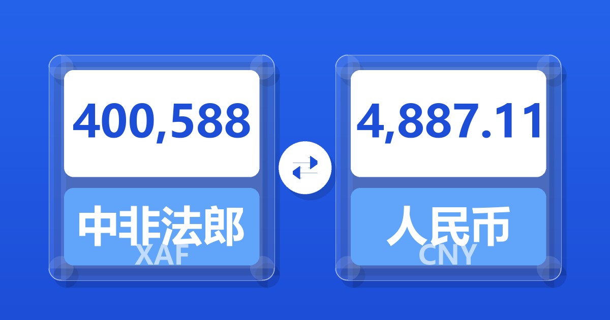 400,588中非法郎兑人民币