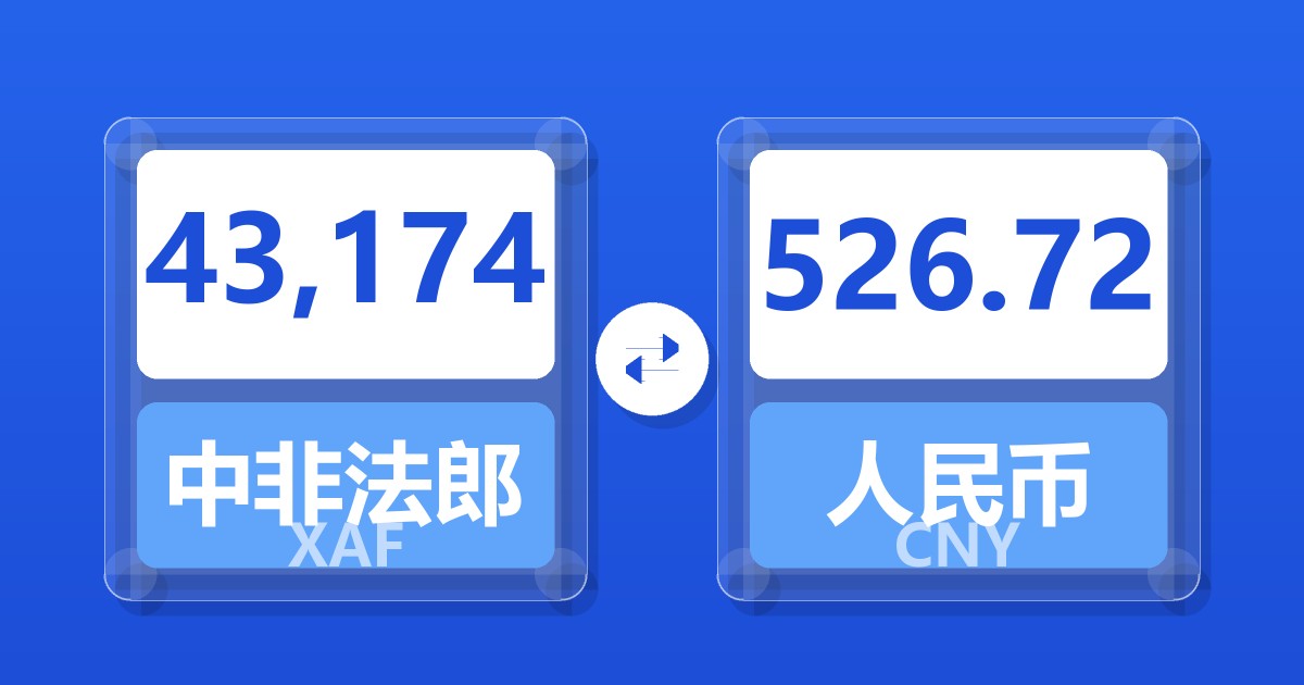 43,174中非法郎兑人民币