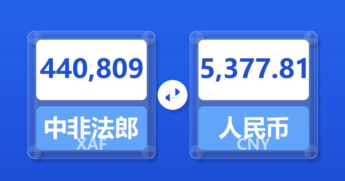 440,809中非法郎兑人民币