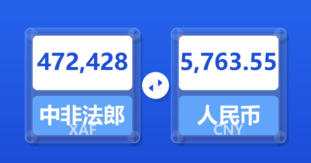 472,428中非法郎兑人民币