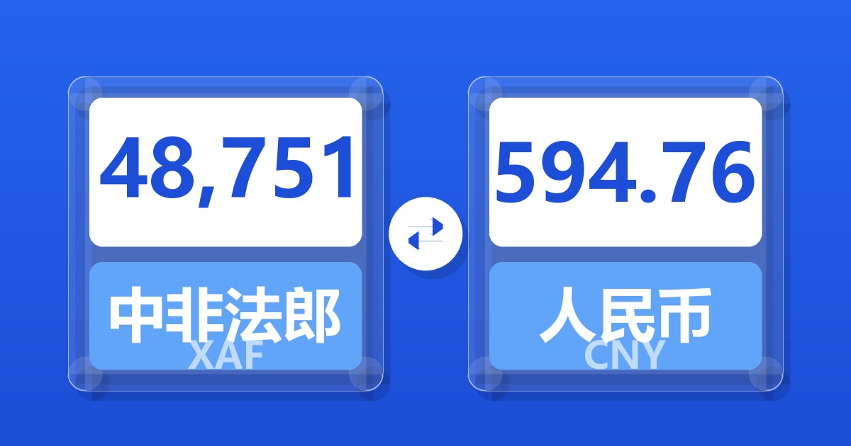 48,751中非法郎兑人民币