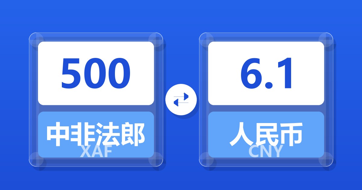 500中非法郎兑人民币