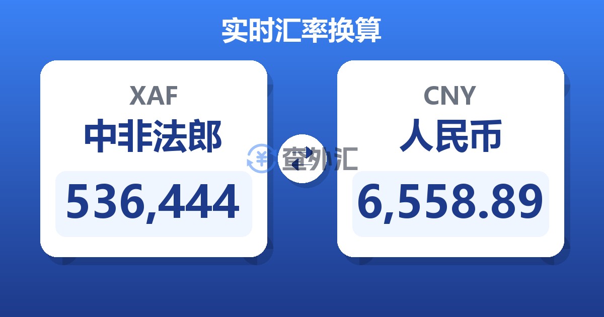 536,444中非法郎兑人民币
