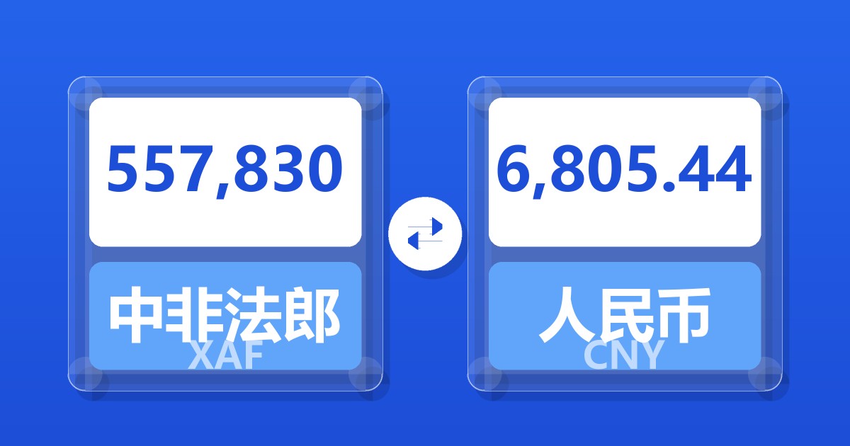 557,830中非法郎兑人民币