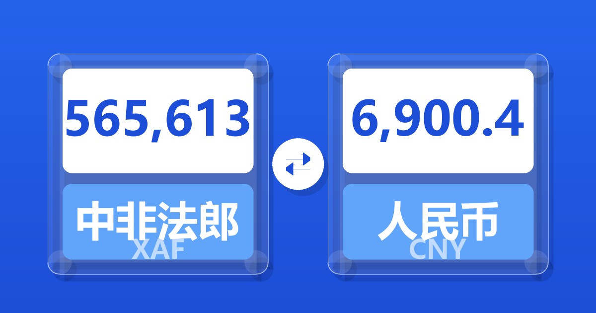 565,613中非法郎兑人民币