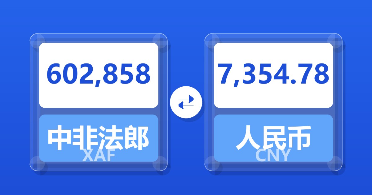 602,858中非法郎兑人民币
