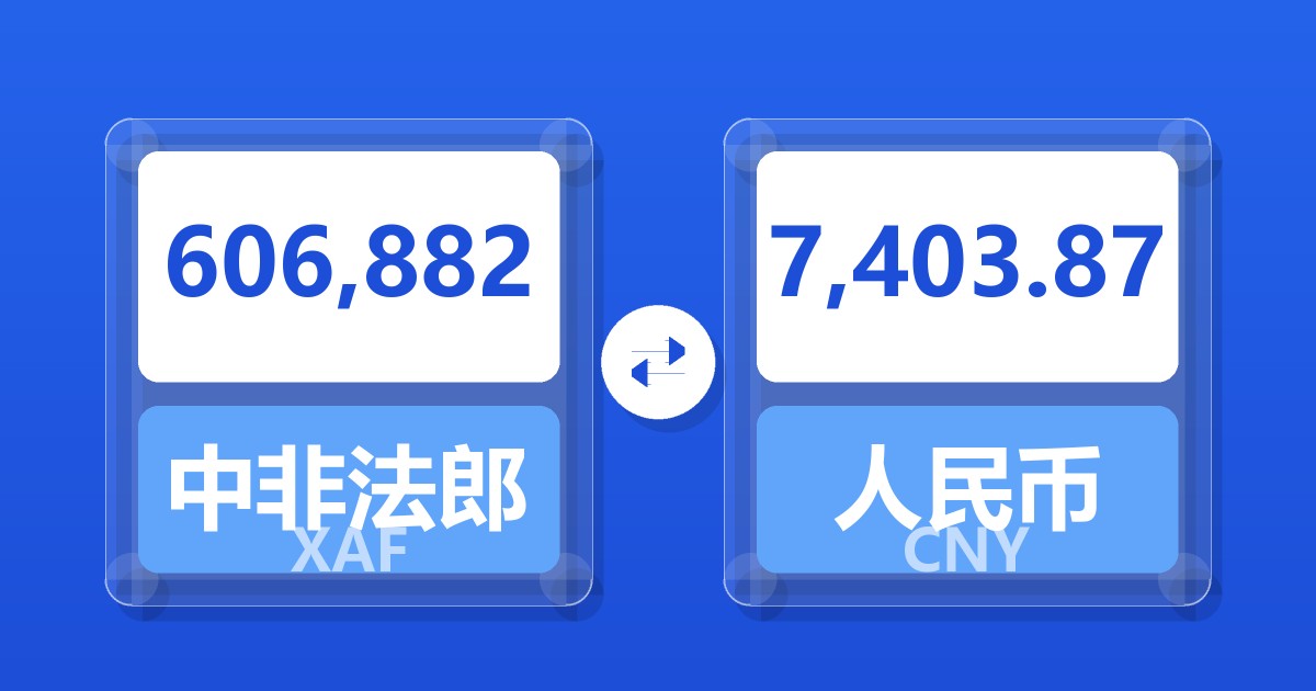 606,882中非法郎兑人民币