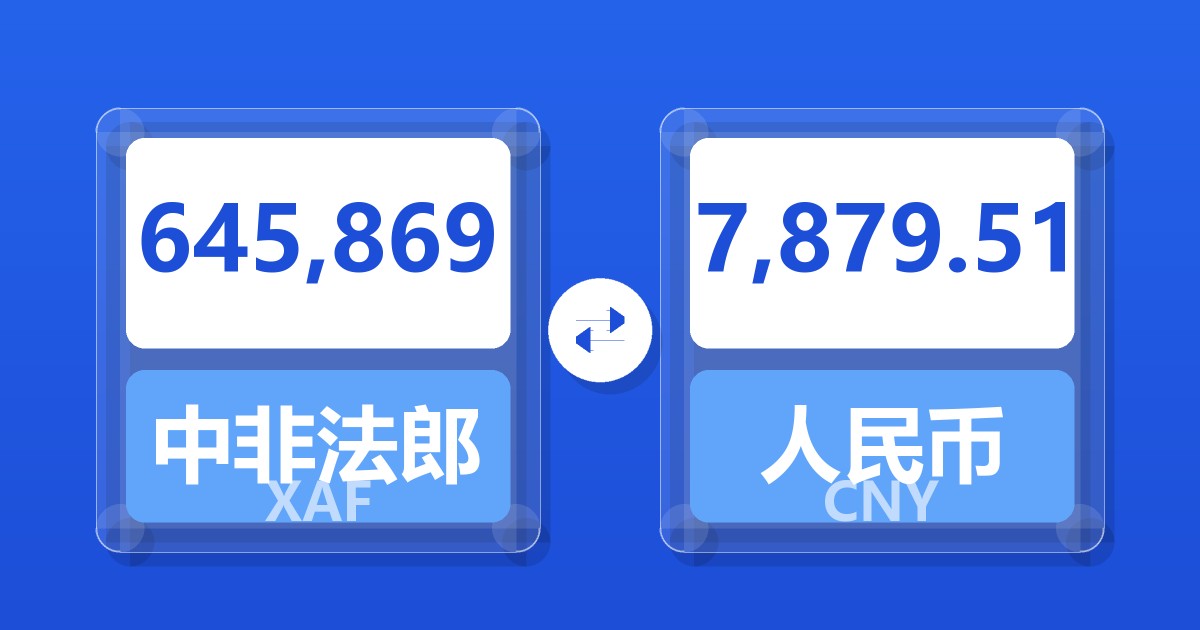 645,869中非法郎兑人民币