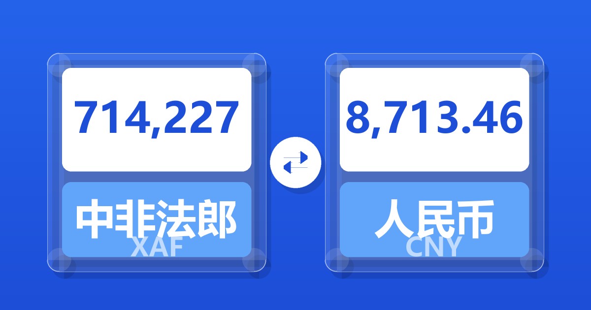 714,227中非法郎兑人民币