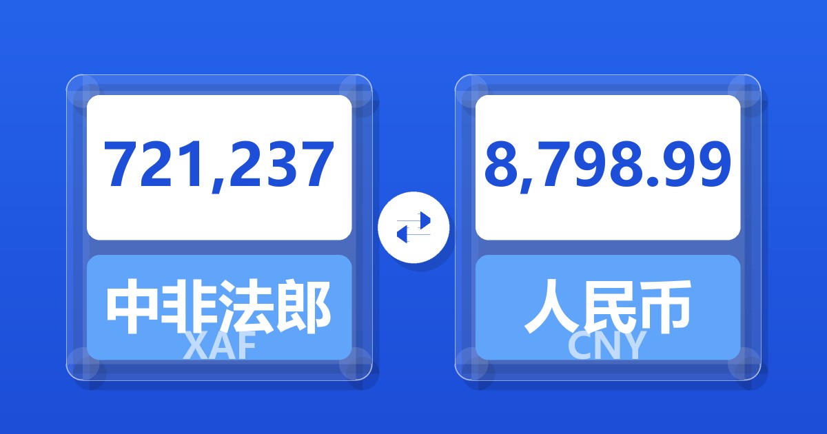 721,237中非法郎兑人民币