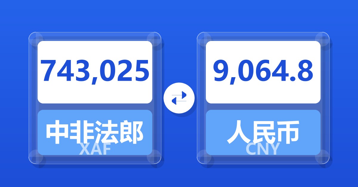 743,025中非法郎兑人民币
