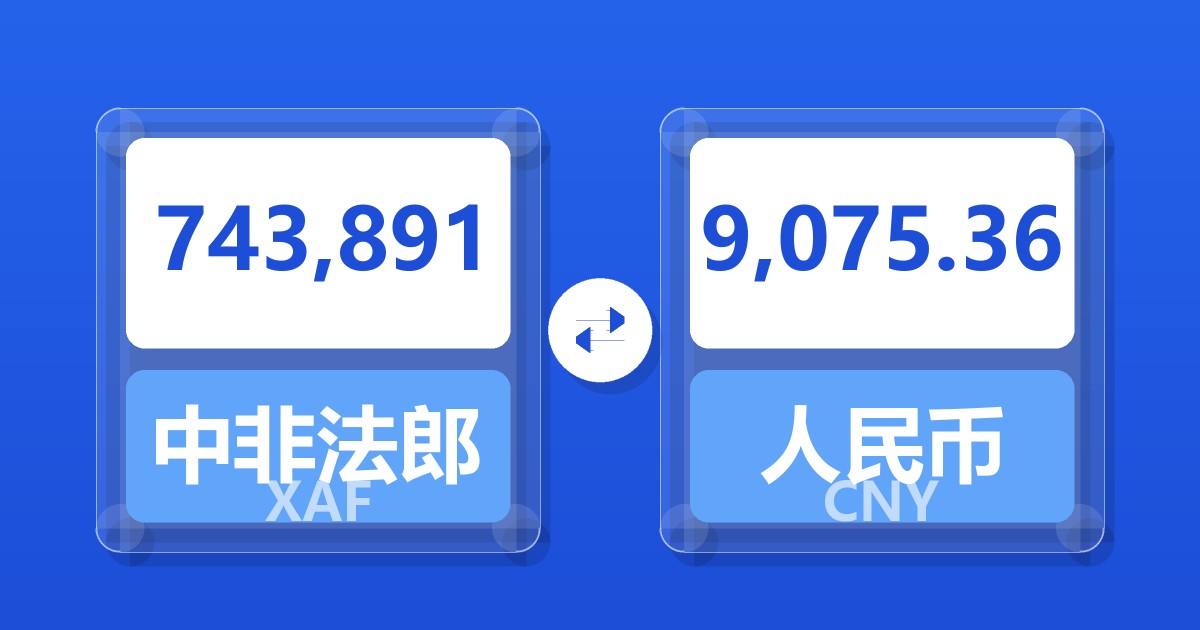 743,891中非法郎兑人民币