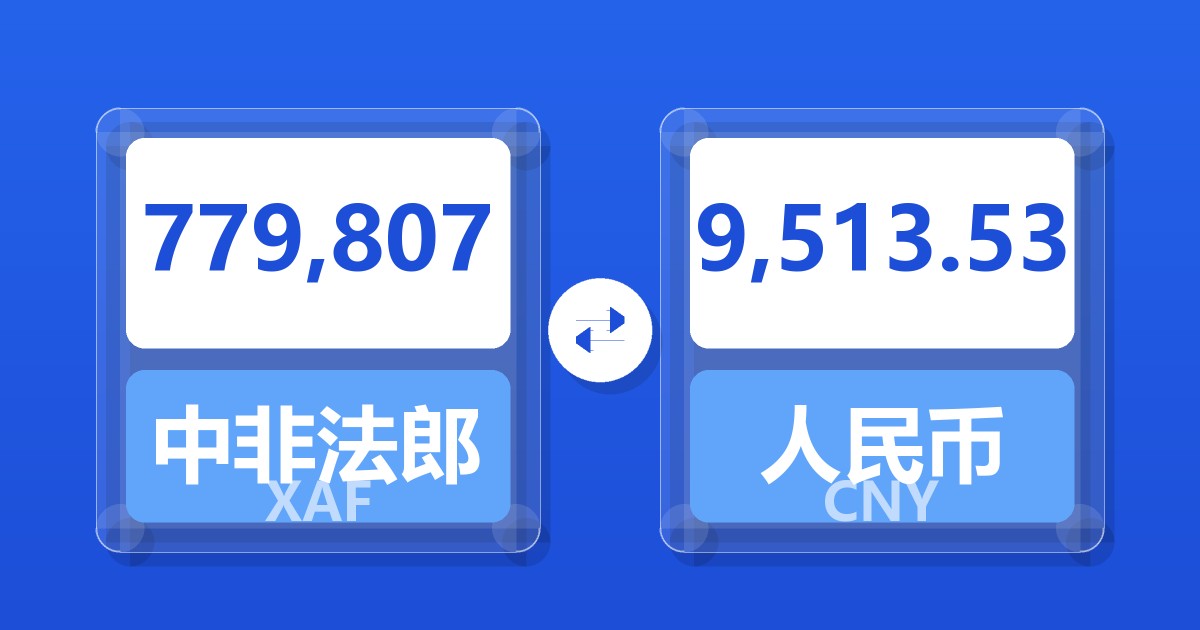 779,807中非法郎兑人民币