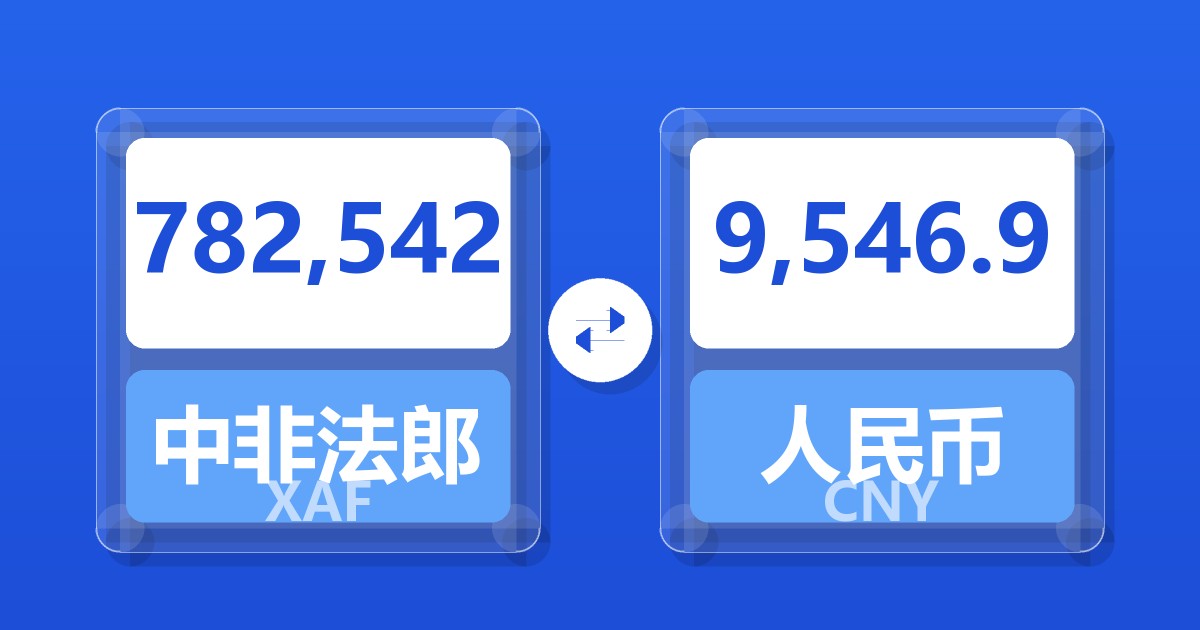 782,542中非法郎兑人民币