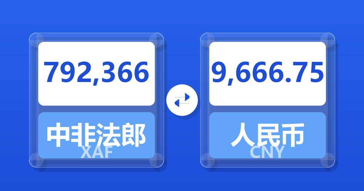 792,366中非法郎兑人民币