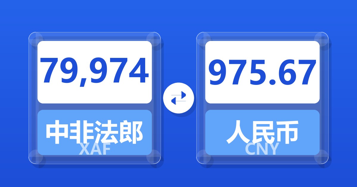 79,974中非法郎兑人民币