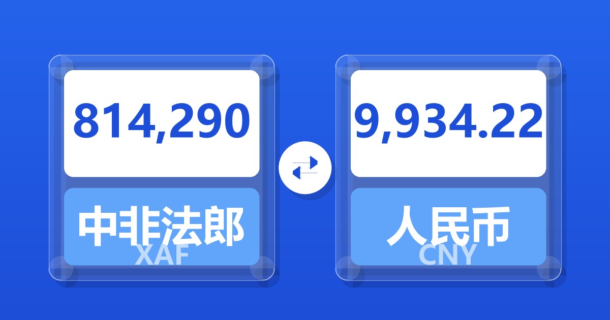 814,290中非法郎兑人民币